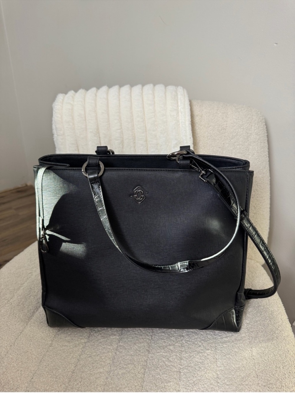 Michelle Renee Tote Black Leather
